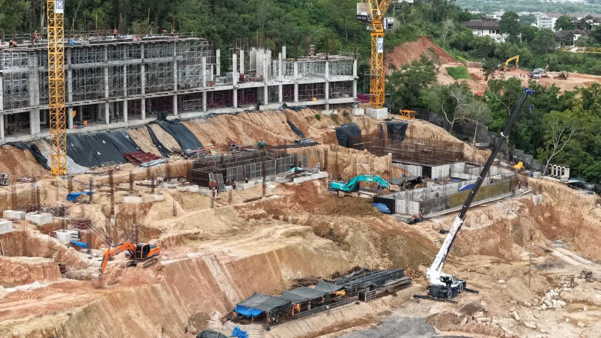 Photo: 4. Foundation and structural works for the water reservoirs are ongoing for Buildings A2.1 and A2.2 b898a0b9d6. Landscape image 8064x